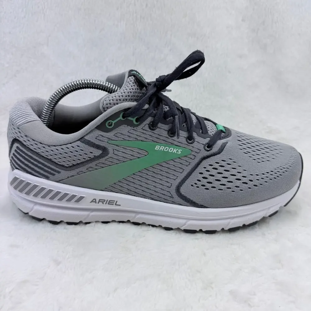 Brooks Ariel 20 Womens Running Shoes Alloy Blackened Pearl Green Size 11 Wide